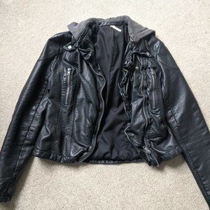 Free People RARE black vegan leather jacket